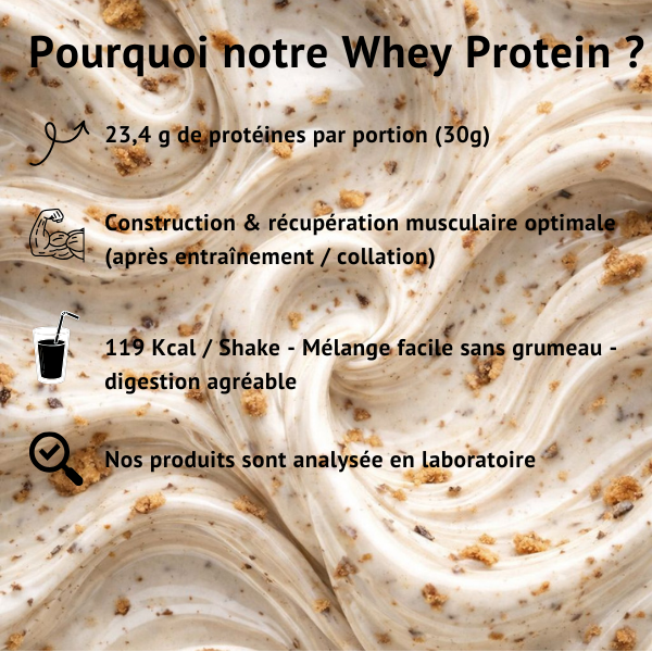 Whey Protéine 1KG  | RÉCUPÉRATION & PERFORMANCE | Saveur COOKIES